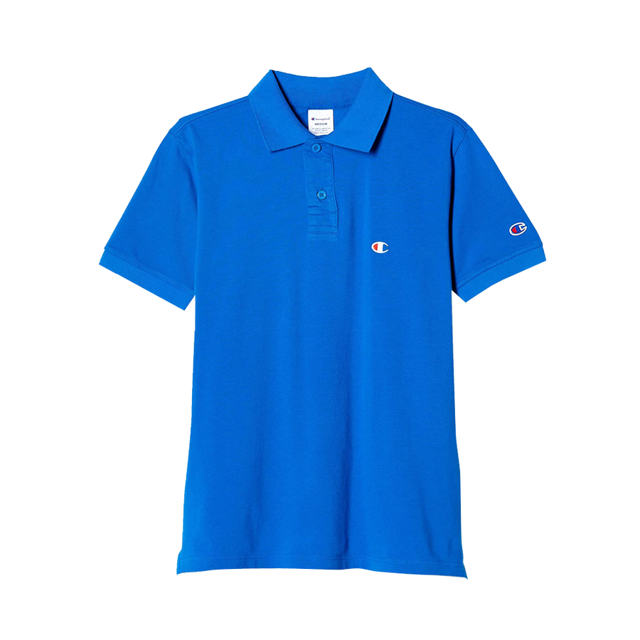 champion经典logo刺绣翻领polo衫蓝色m