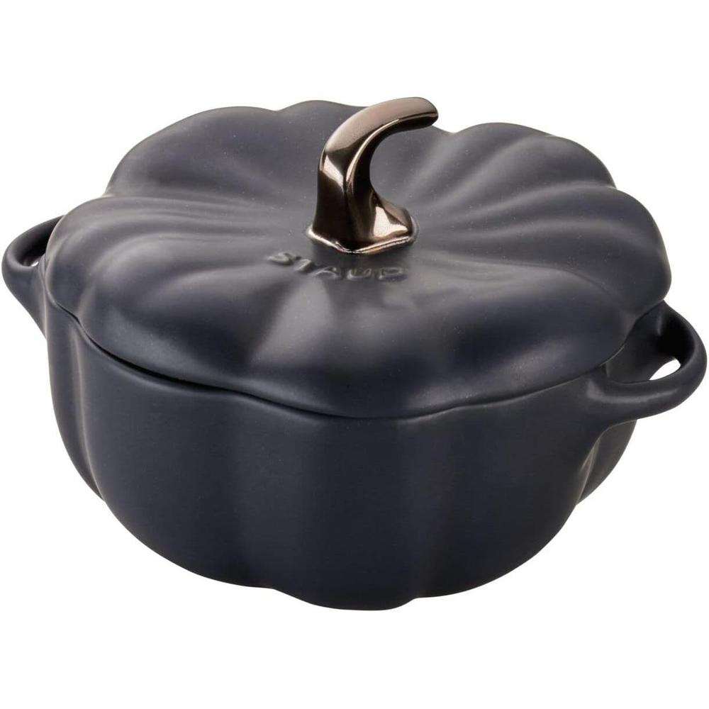Staub 斯托布“南瓜形cocotte 黑色15cm 0.68升” 陶瓷耐热保鲜容器可