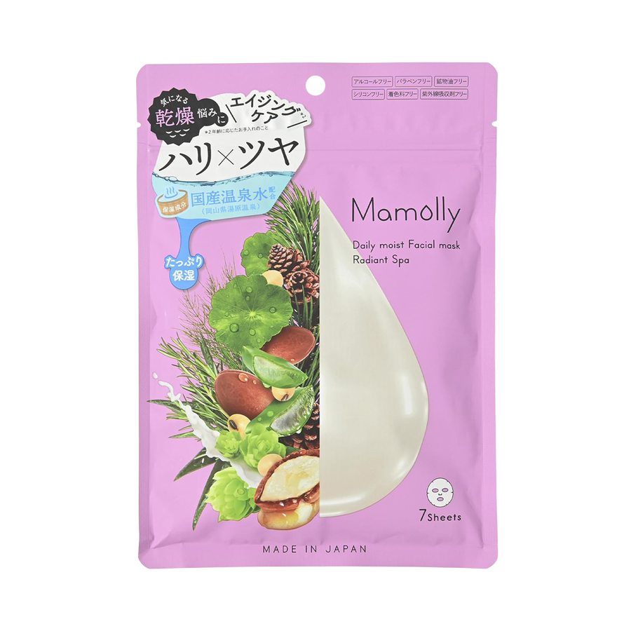 COSME STATION Mamolly 水润保湿面膜 7片装 光泽SPA 140ml