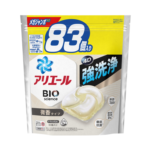 P&G 宝洁 ARIEL 碧浪 强去污抗菌4D碳酸洗衣凝珠 超大包替换装 强洗净微香型 83个（新旧包装随机发货）