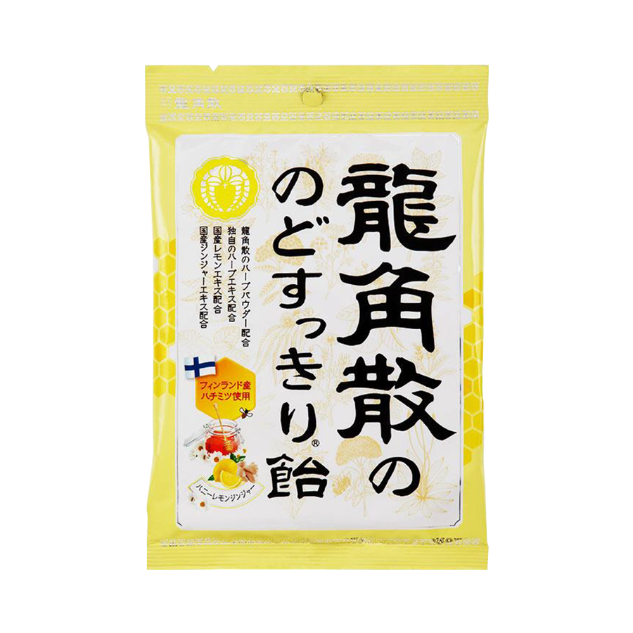 自营ryukakusan 龙角散 清凉草本润喉糖 蜂蜜柠檬生姜味 袋装 70g