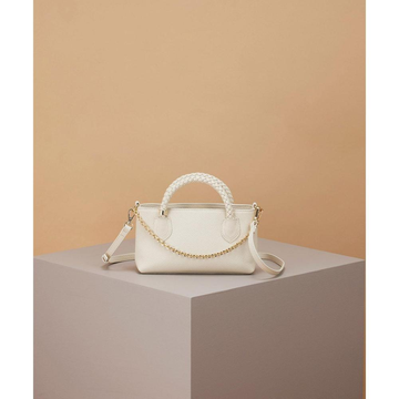 TREASURE TOPKAPI 收缩皮革网格手柄钱包手机肩背手提包 灰褐色