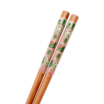 luckypig giggle 小猪图案儿童筷子 粉色 1双