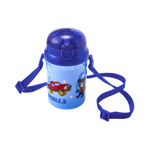 MIKIHOUSE Double_B 小黑熊系列便携吸管水杯 340ml 蓝色