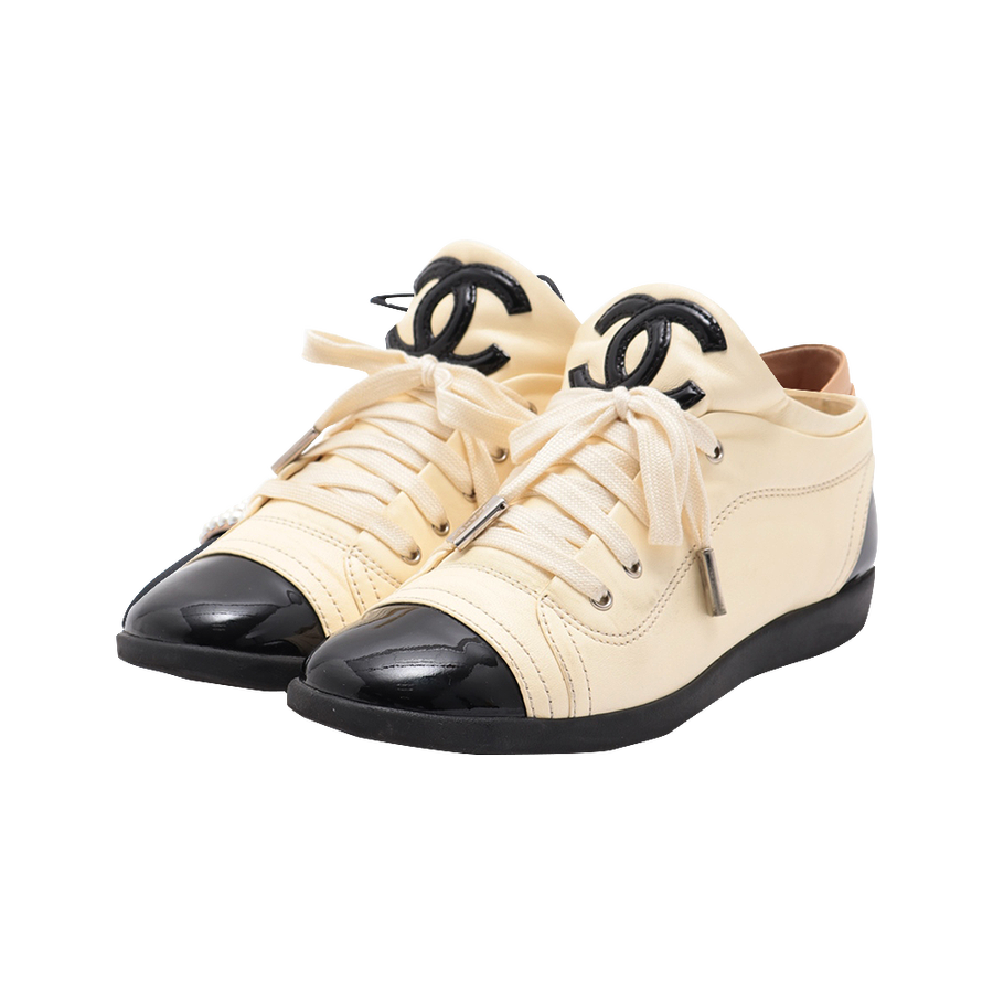 自营【古着】chanel 香奈儿 皮革帆布鞋(皮革) 鞋码:36.