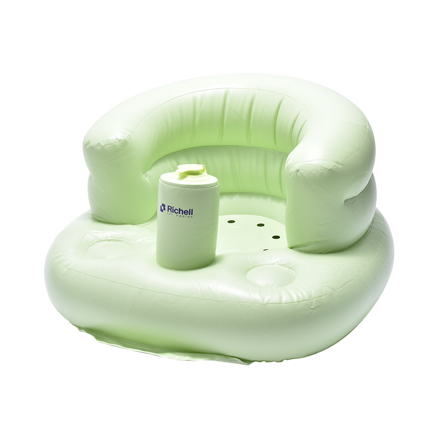自营richell 利其尔 充气型婴儿座椅 绿色 一个