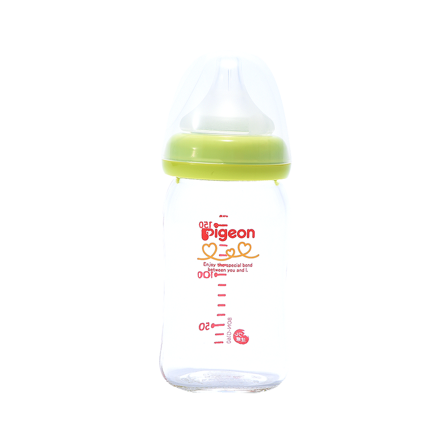 pigeon 贝亲 母乳实感 耐热玻璃奶瓶  160ml 浅绿色