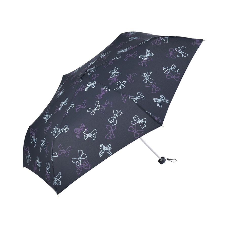 nifty colors 蝴蝶结晴雨两用迷你折叠伞 藏青色 55cm 1把
