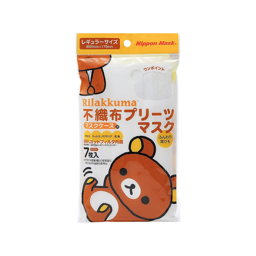 自营nippon mask 轻松熊无纺布褶皱口罩 7个装
