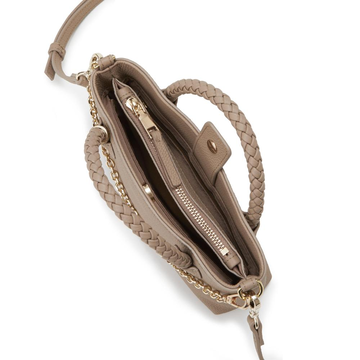 TREASURE TOPKAPI 收缩皮革网格手柄钱包手机肩背手提包 灰褐色